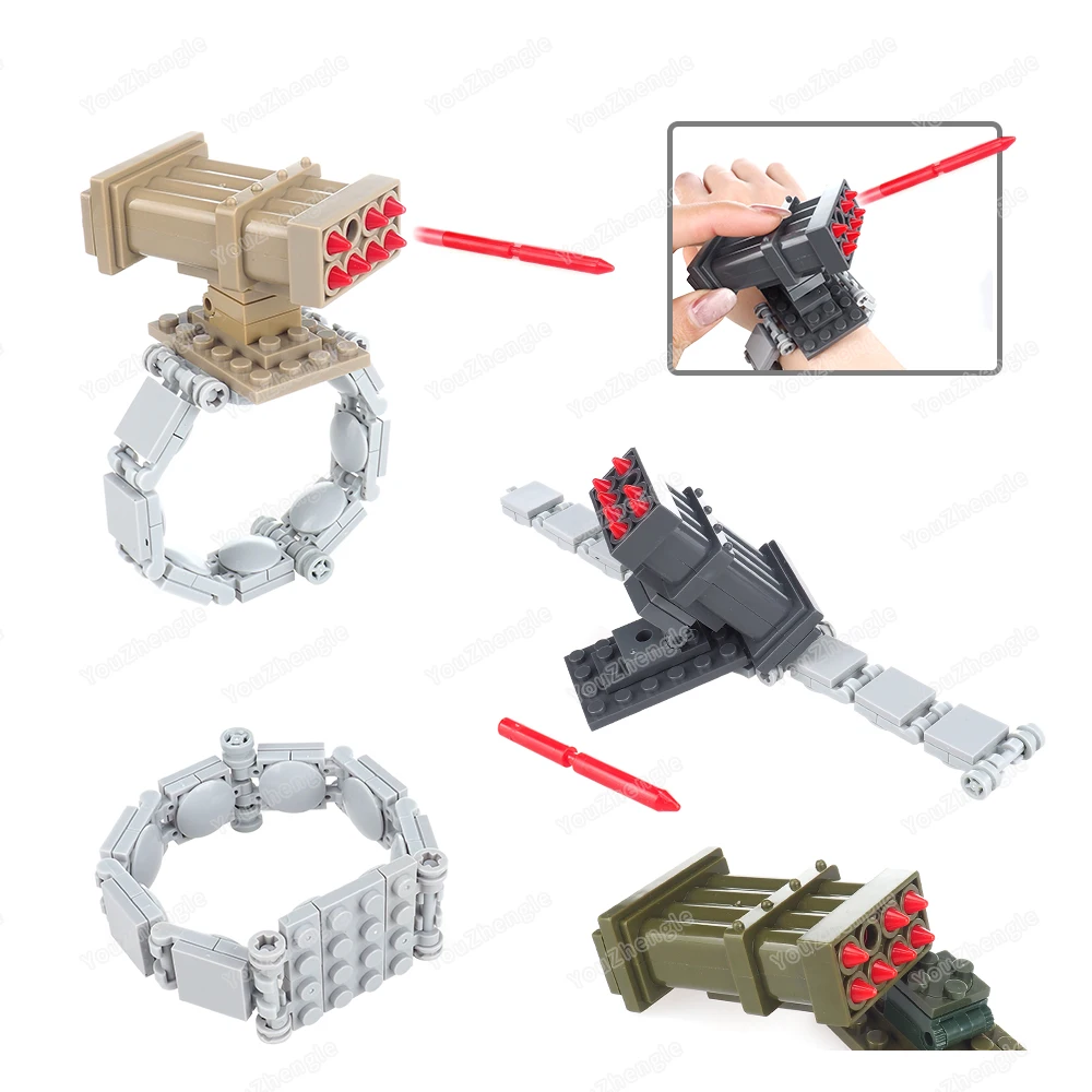 手で着用する デバイス発射 シングルショット ブロック組み立て MOC フィギュア 武器装備 戦闘シーン モデル ギフト 男の子 おもちゃ