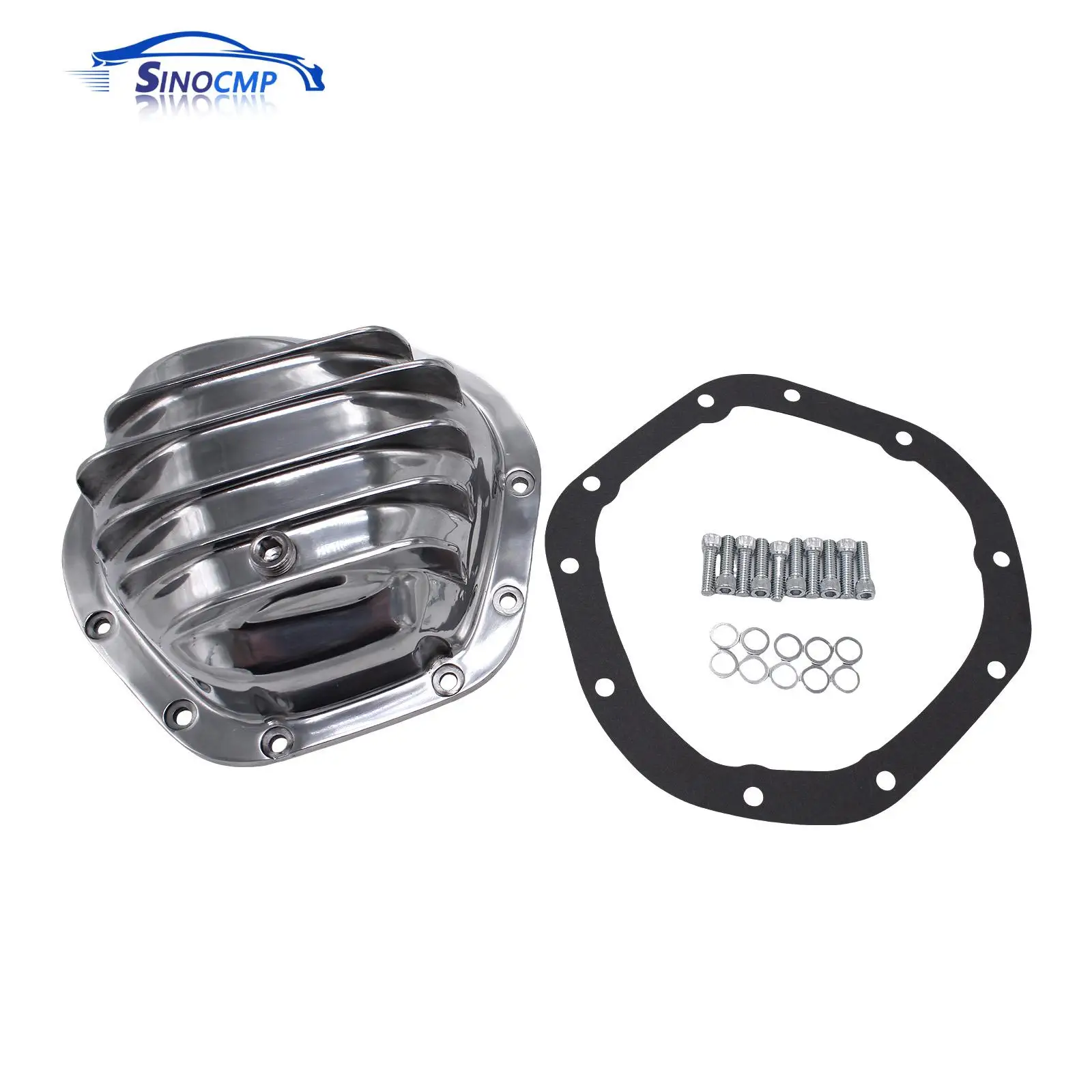 1 Conjunto de Kit de Tampa de Diferencial Dana 44 com 10 Parafusos Polidos para Peças de Motor de Carros Chevrolet GM Ford Dodge Jeep Wagoneer de 1941-2003