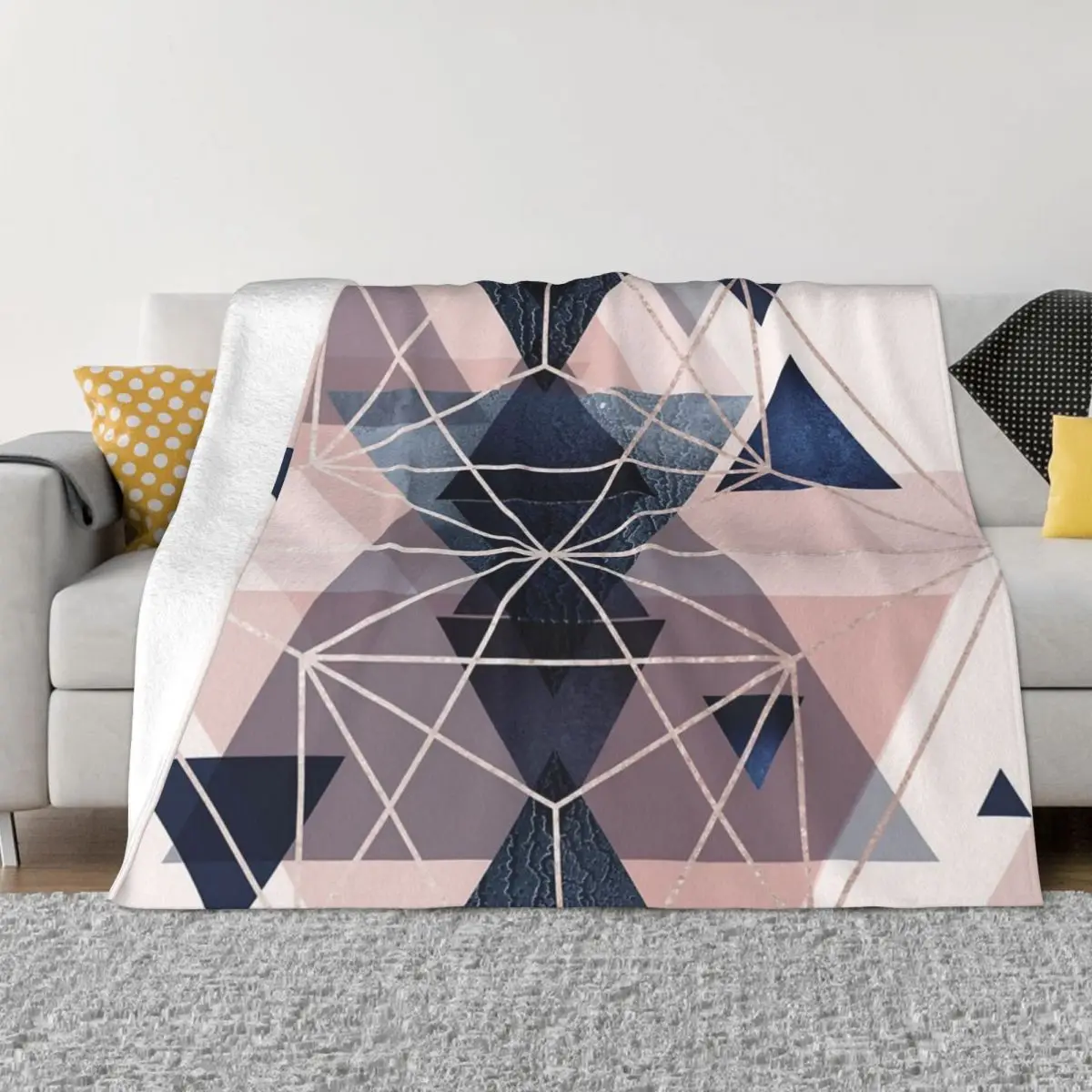 

Blush Navy Geometric Home Blanket Winter Blankets Blankets And Blankets Throw Blanket