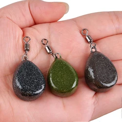 1-Piece Carp Fishing Weights 2OZ Fishing Sinkers Coated Flat Pear Sinker Weight with Swivels for Carp rigs Leader Fishing Tackle