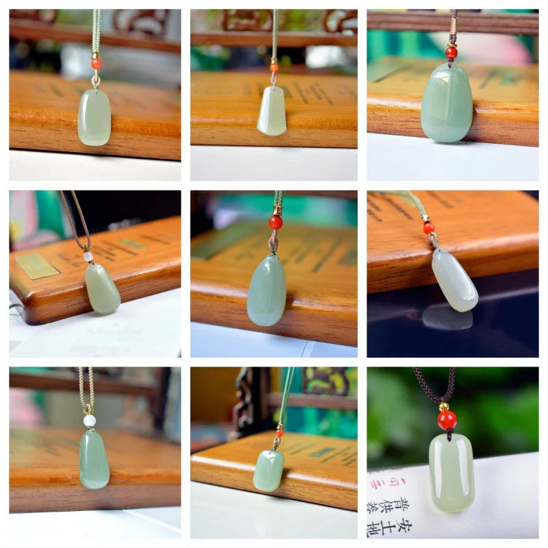 

Exquisite Hetian Jade Qinghai Material Tranquility And Peace Plate Pendant