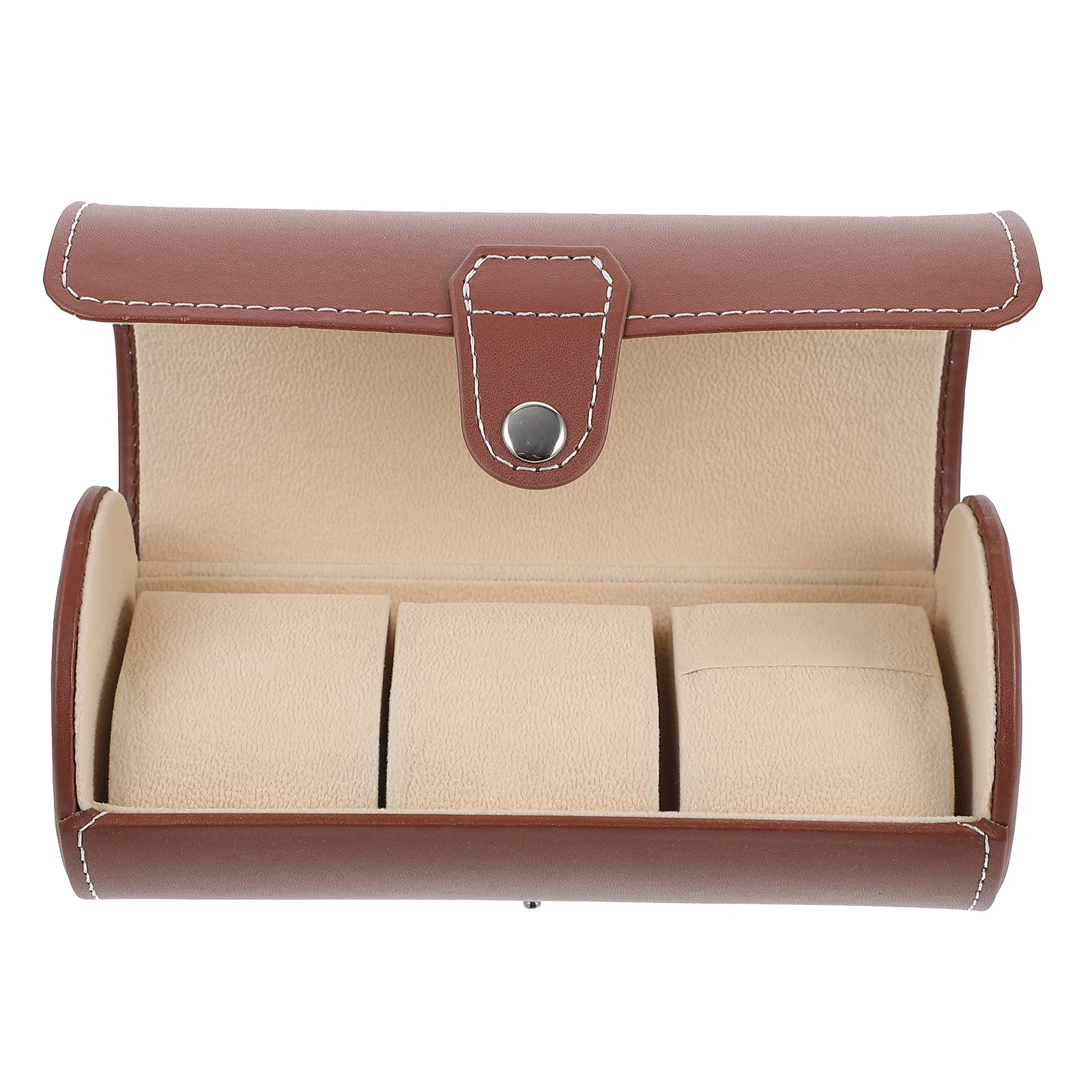 

PU Portable 3-Slot Watch Storage Box Travel Case Soft Cushion Organizer Display Jewelry Packing Box for Business Travel