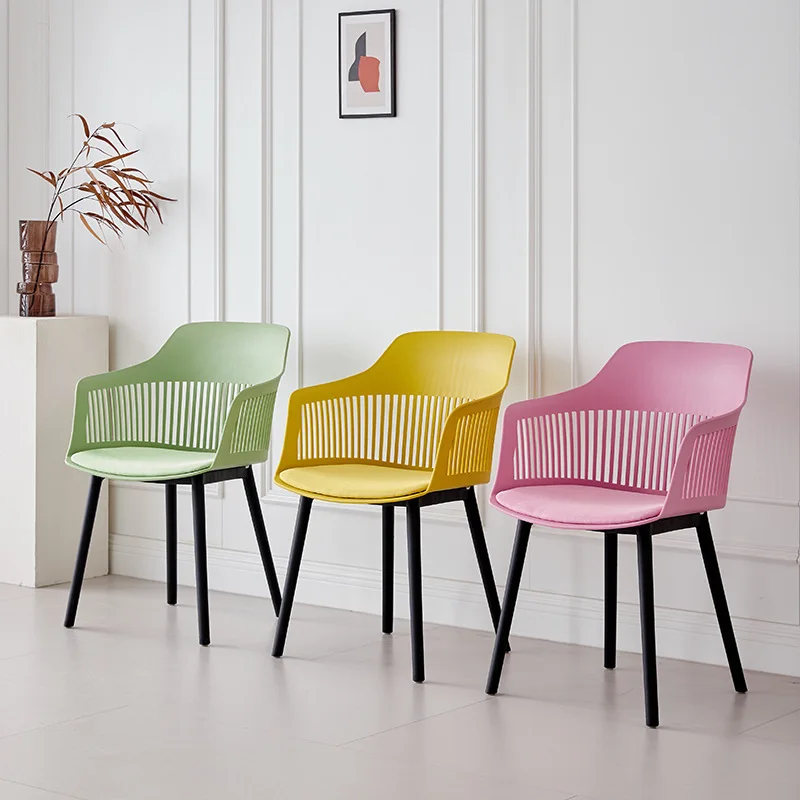 Milk tea shop chair backrest plastic leisure chair outdoor commercial hollow dining chair dining table  negotiation  makeup