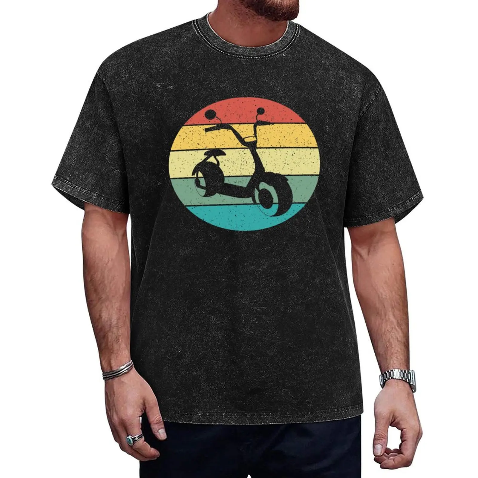 

Retro Vintage E-Scooter Electric Scooter T-Shirt cotton graphic tees oversize t-shirts man black t-shirts for men