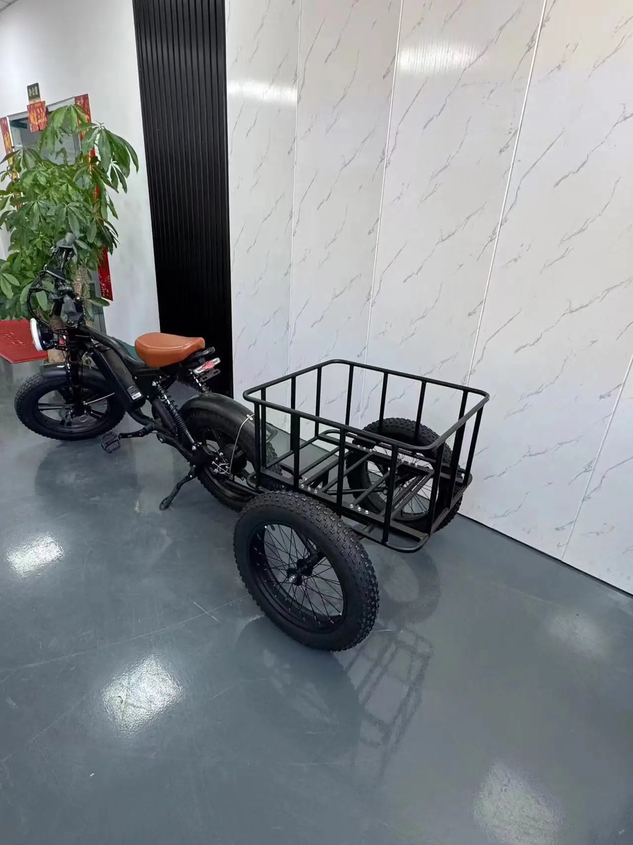 Beach Trailer Cargo Electric Bicycle Trailer 20/26 inch Fat Tire Electric Tricycle Trailer