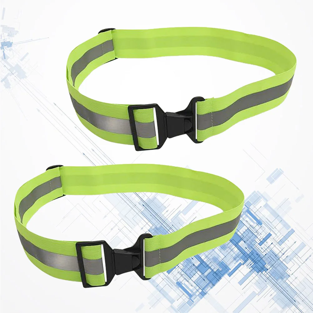 

2 Pcs Waist Belt for Camping Safety Band Reflective Waistband Cycling Adjustable Night Running