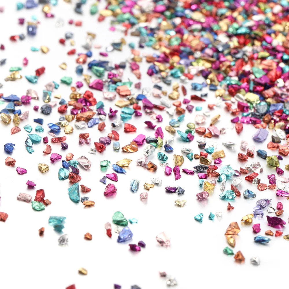 30 gr/schachtel Zerkleinert Glas Steine Harz Füllung Unregelmäßigen Gebrochenen Stein für DIY Epoxidharz Form Handwerk Nail art Dekoration Material – Detail 3