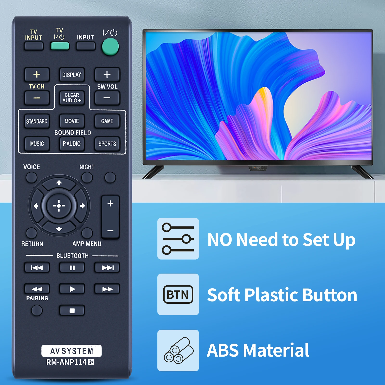 RM-ANP114 Remote Control For Sony Sound Bar HT-CT37 HT-CT380 HT-CT770 HT-CT780 SA-CT260H SA-CT260 SA-CT660C SA-CT260C