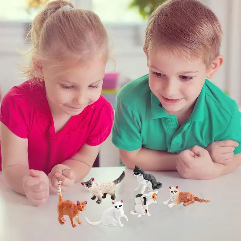Animal Toy Figures Cat Educational Cat Figures Toy Set Kitten Statues For Play & Learning For Catkeeper Lover Perfect For