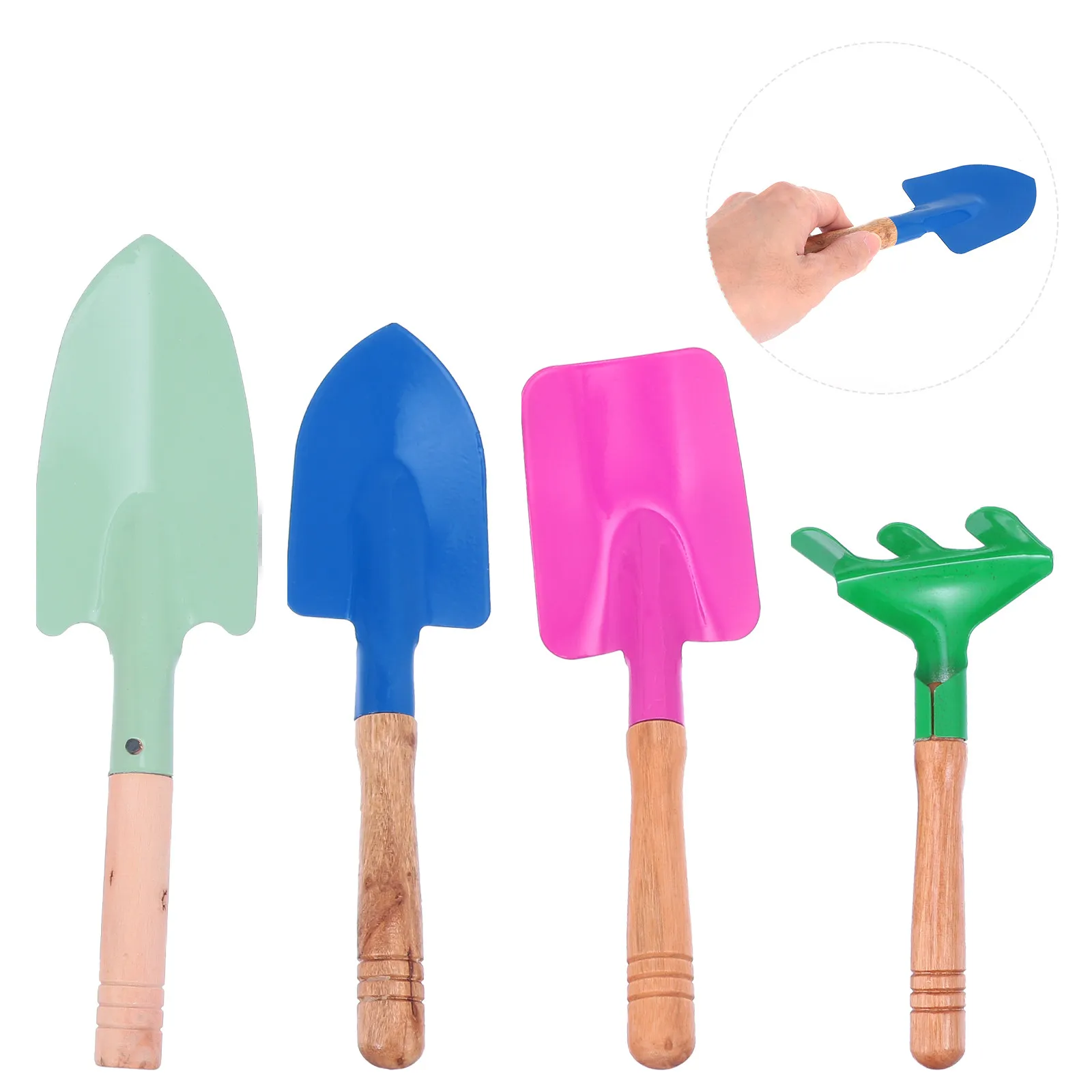 

Набор из 4 экологичных металлических и деревянных мини-лопаток для детей: для игр на пляже, в саду, пересадки растений, изучения природы и развития цветовосприятия