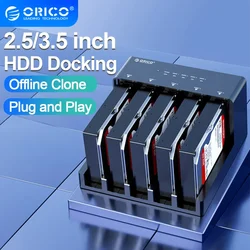 ORICO Docking station per disco rigido da 2/5 alloggiamenti SATA a USB 3.0 HDD Docking per HDD/SSDStation da 2,5/3,5 pollici con funzione clone offline