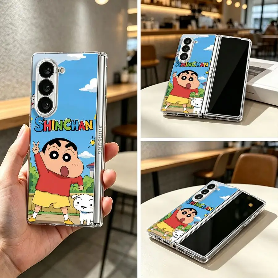 Park Shin-Chans Back Phone Cover Case for Samsung Galaxy Z Fold 8 Ultra ZFold6 ZFold3 ZFold5 ZFold4 Z Fold 7 6 5 4 3 ZFold7