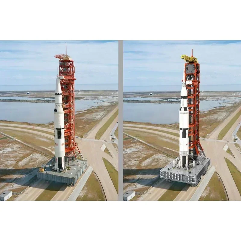 MOC-60088 Electric Track Saturn V Rocket Tower Assembly Splicing Building Blocks Model • 7706 Parts • Building Blocks Kids Toys