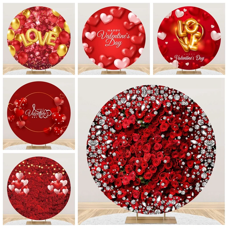 

February 14 Valentine's Day Backdrop Glitter Light Bokeh Red Rose Flower Love Heart Portrait Photography Background Photo Studio