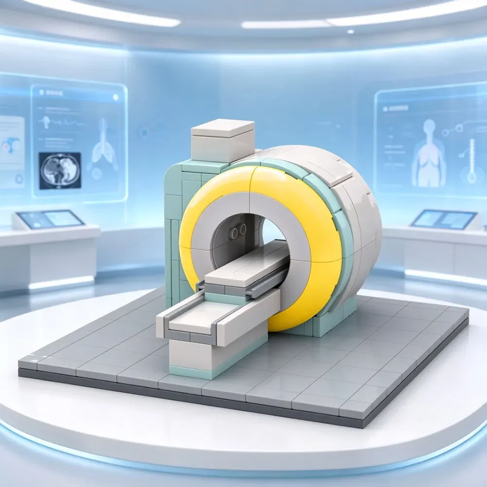 MOC MRI Scanner Bricks MRI Scanner Medical Device Building Blocks Model Creative Assembly Educational Toys Adults Birthday Gifts