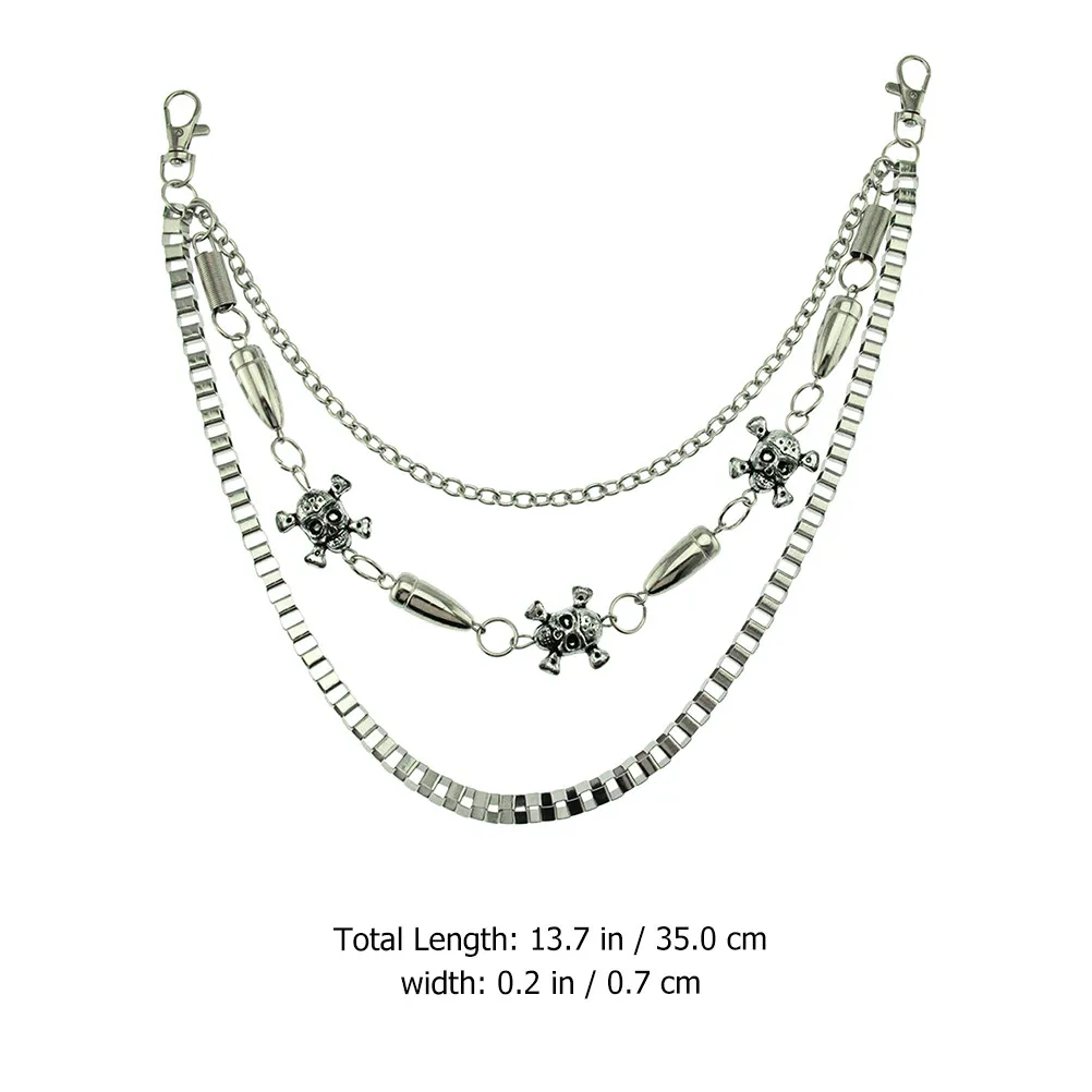 Clothing Accessories Hip Hop Pants Chain Jeans Decor Decorative Waist Metal Belt Stylish Punk