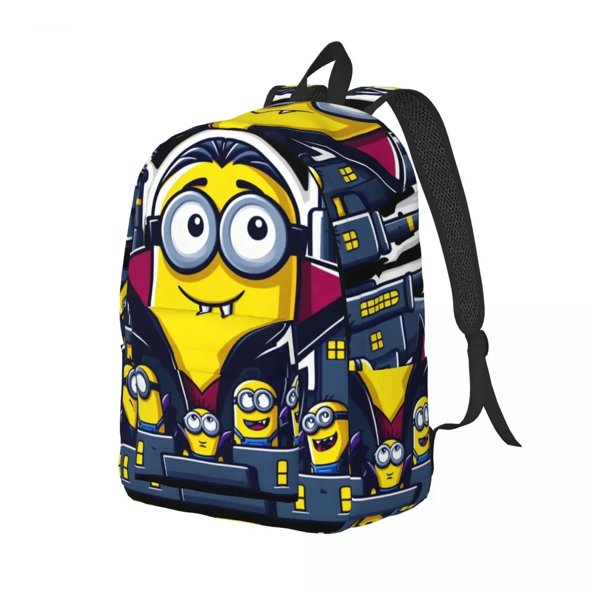 Custom M-Minions Factory Cartoon Canvas Backpacks for Women Men School College Student Bookbag Fits 15 Inch Laptop Bags