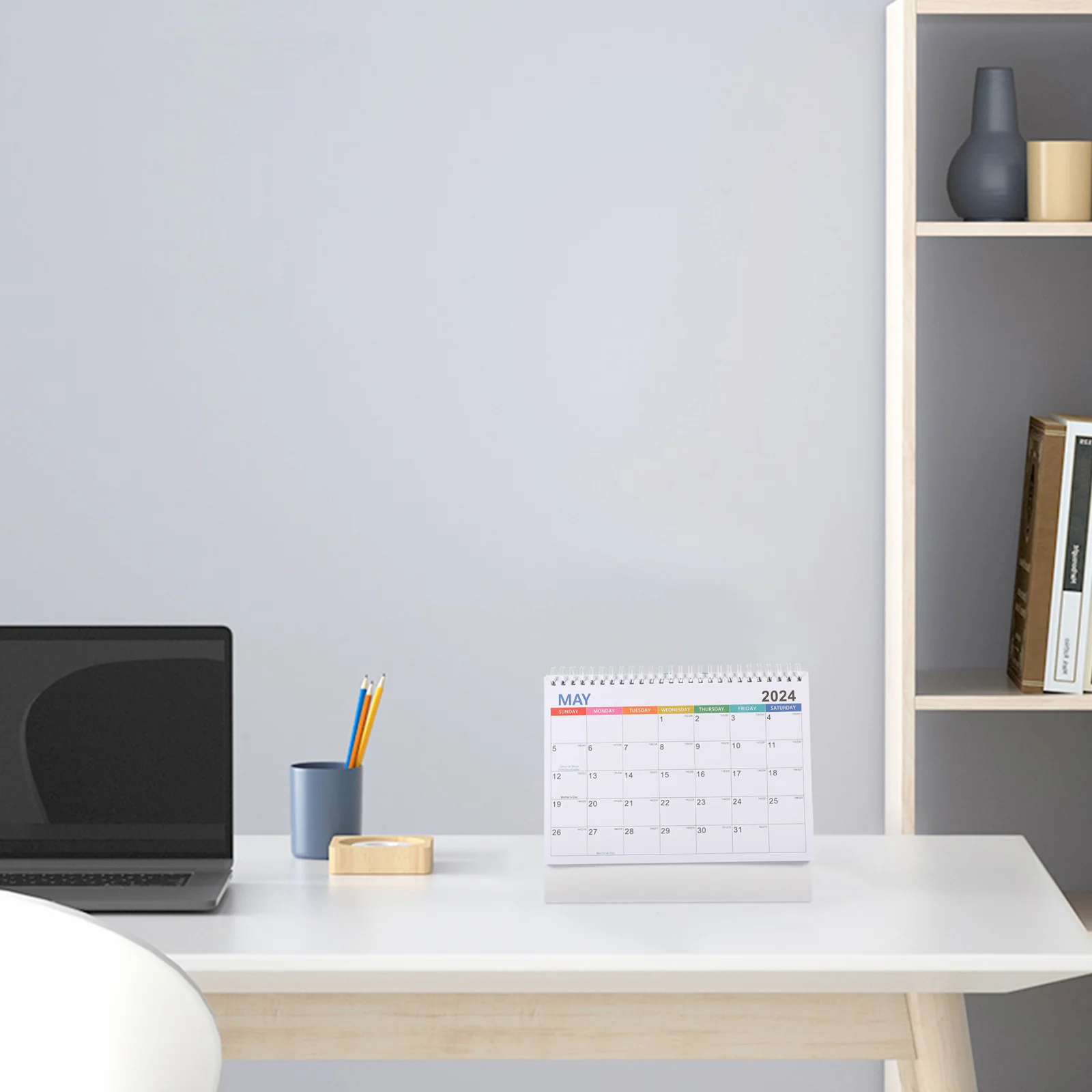 Bussinessic 2024 mesa calendário almofada mesa superior decoração cavalete suporte ano novo chinês escritório planejador mensal decorativo fornecimento de papel