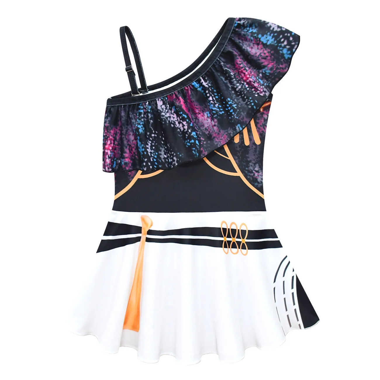 

Комплект из 2 предметов: новый детский купальник для девочек, цельный купальник на одно плечо, шапочка для плавания, детский цельный купальник-юбка