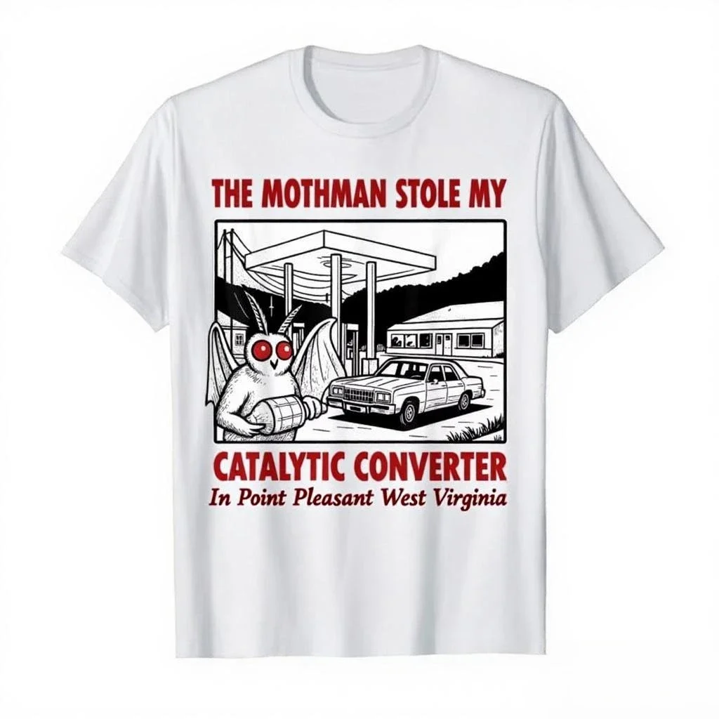 متجر Mothman my catalystan mujeres divertidos y espeluznantes camisetas ريترو camisetas #1