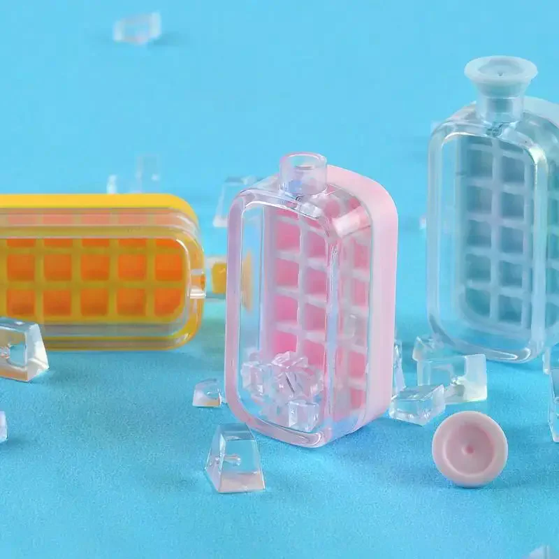 1 Juego de accesorios para muñecas, nuevo modelo de botella de hielo en miniatura para casa de muñecas, juguetes de simulación, rejilla de hielo, adornos para tazas de hielo