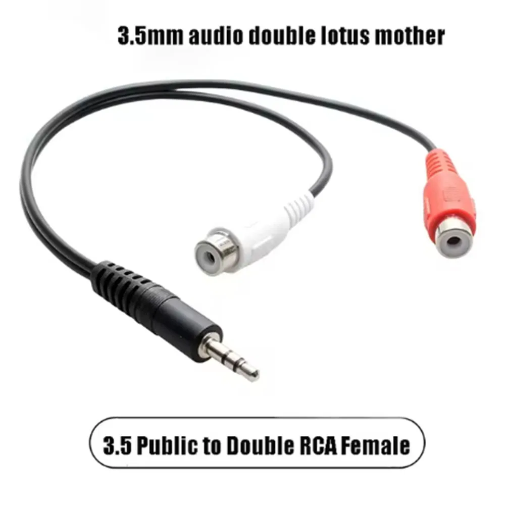 1 sztuka 3,5 mm żeński na podwójny lotos męski/żeński 2RCA Stereofoniczny kabel audio Konwerter Przewód połączeniowy TV AV