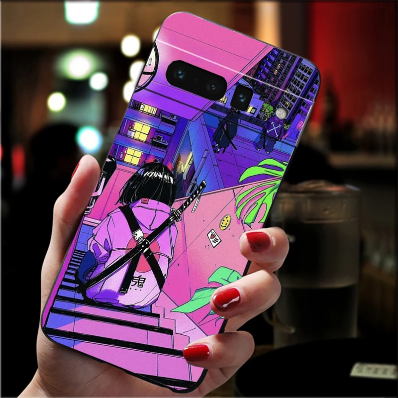 Japanese Style Anime Girl Phone Case For Google Pixel 9 Pro XL 9 8 7 Pro 8A 7A 7 6A 6 Pro Pixel 4 3 XL 5 6 4A