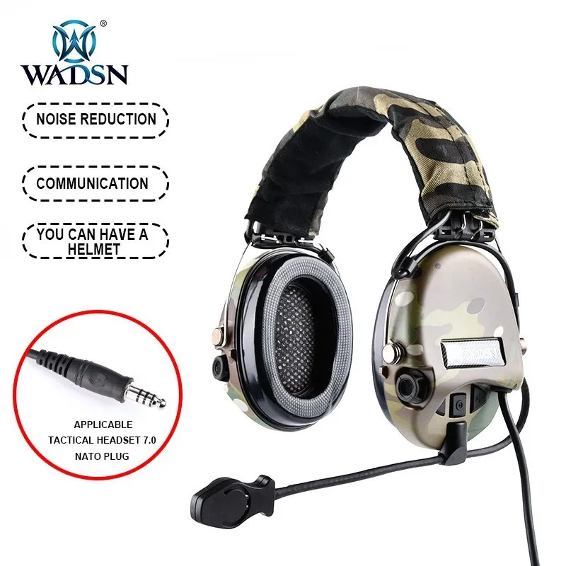 WADSN Jagd-Headset, MSA-Kommunikationskopfhörer, aktiver Tonabnehmer, Geräuschunterdrückung, Gehörschutz, Sordin Outdoor CS-Headset