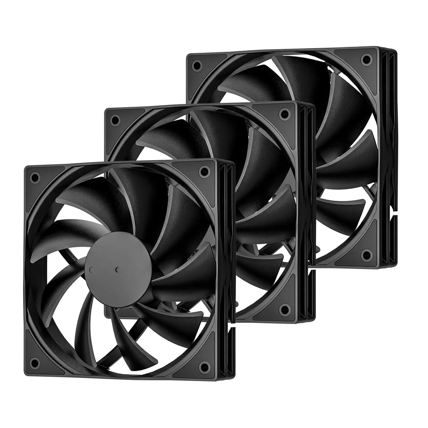 

DARKROCK 3-Pack 120mm Black Computer Case Fans High Performance Cooling Low Noise 3-Pin 1200 RPM Hydraulic Bearing Quiet Long life Up to 30,000 hours 5 Years After-sales Service