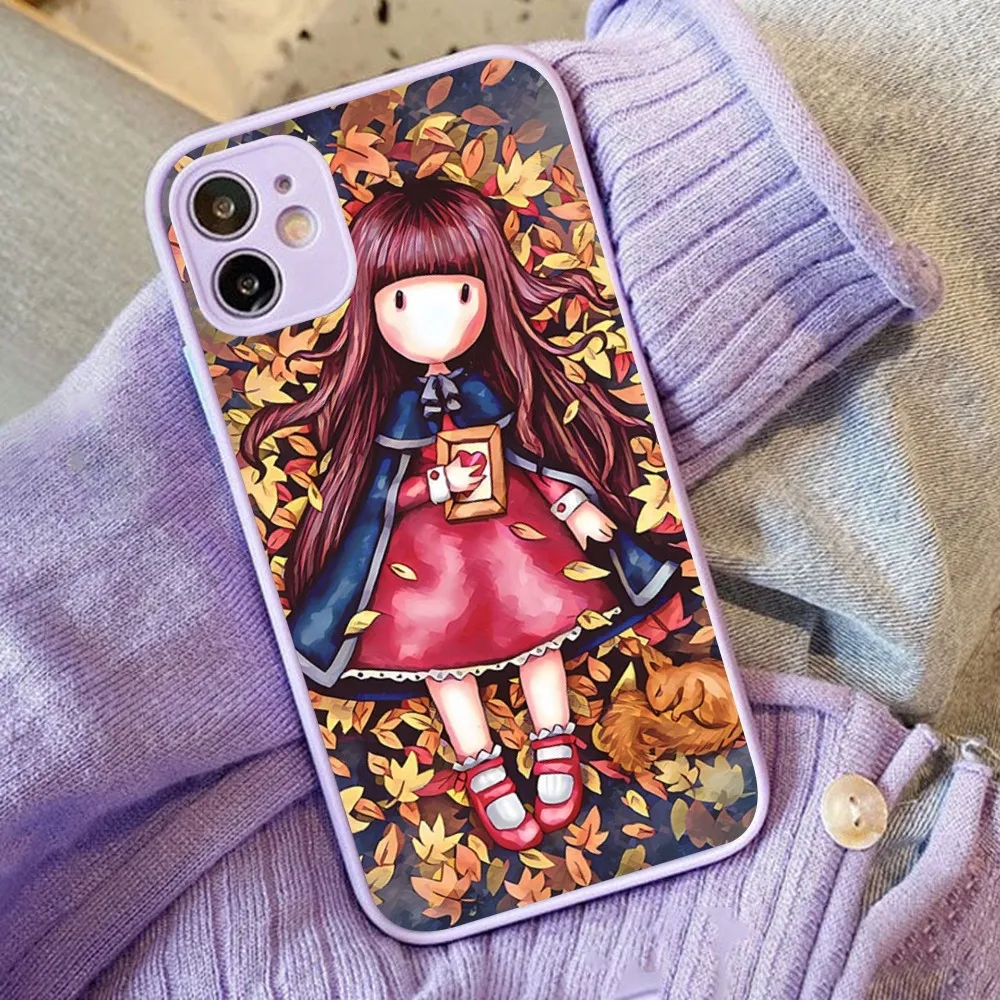 Cute Cartoon Girl Kid Santoro_gorjuss Phone Case For IPhone 14 11 12 13Mini Pro Max 8 7 Plus X XR XS MAX Translucent Matte Cover