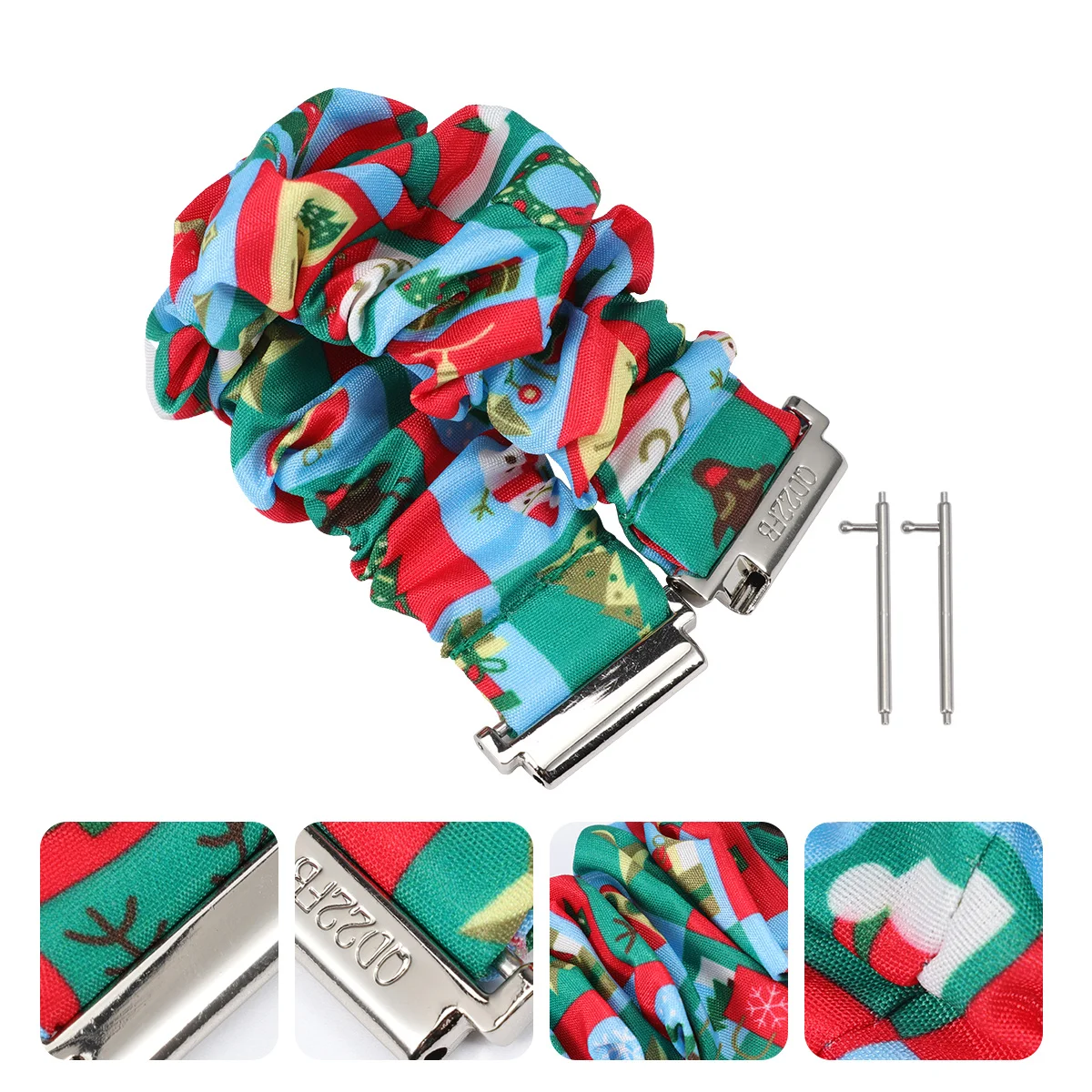 

Creative Christmas Pattern Watchband Simple Elegant Design Compatible with Fitbit 2 Fashion Wristwatch