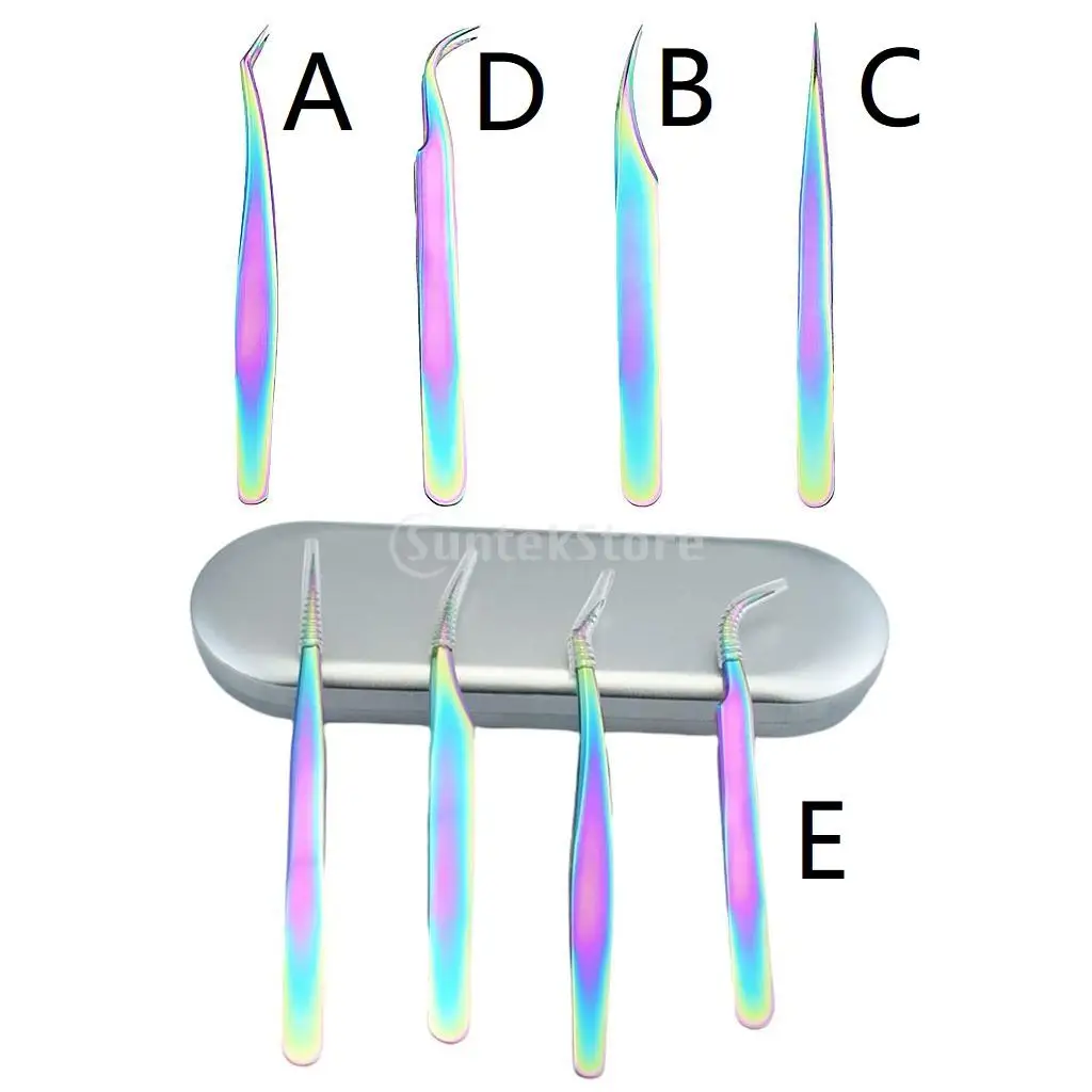 Pinzette professionali per ciglia Tronchesi a punta dritta e curva per ciglia con isolamento del volume