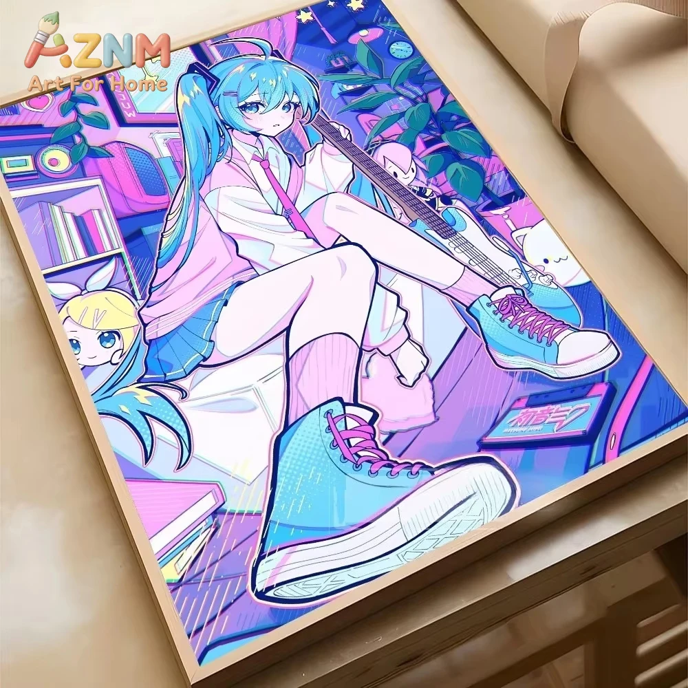 1PC ，Virtual Idol H-Hatsunes MikU Poster Poster Paper Print Home Living Room Bedroom Entrance Bar Cafe Art Painting Decoration
