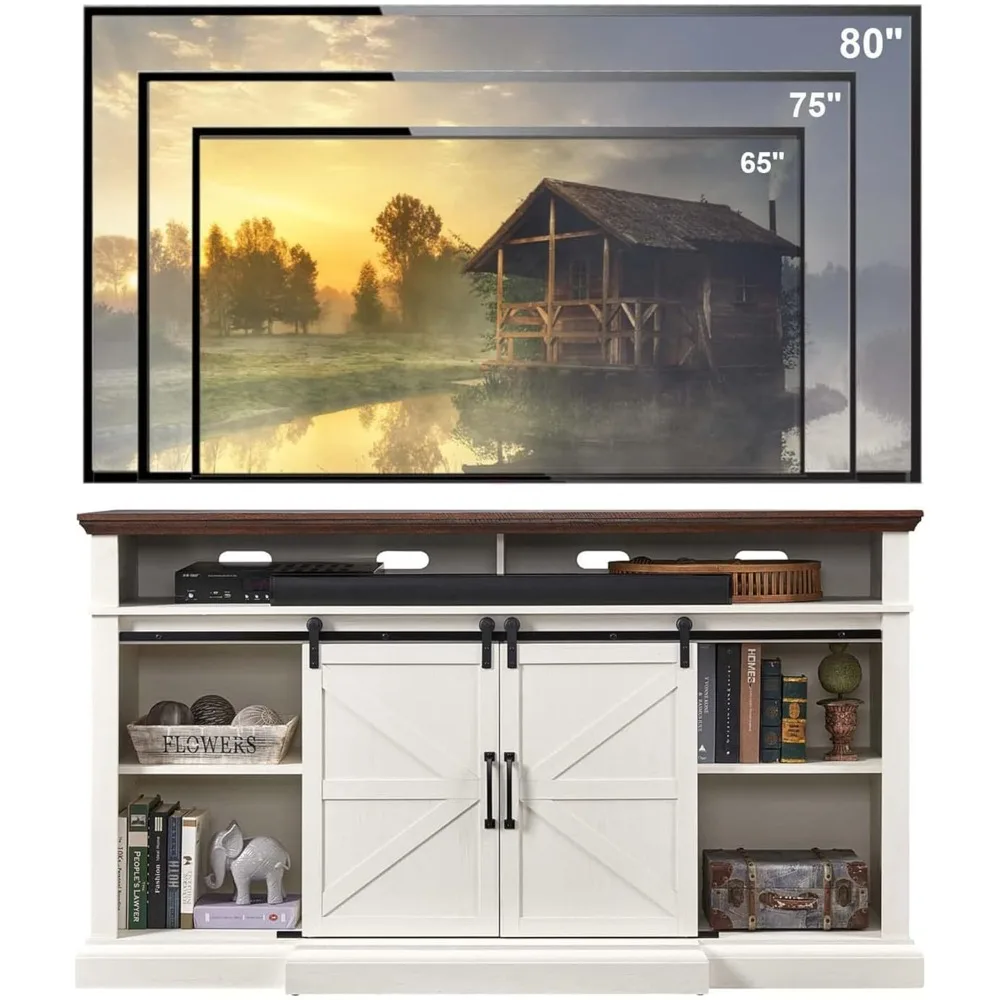 Farmhouse TV Stand for 80 Inch TVs, 39