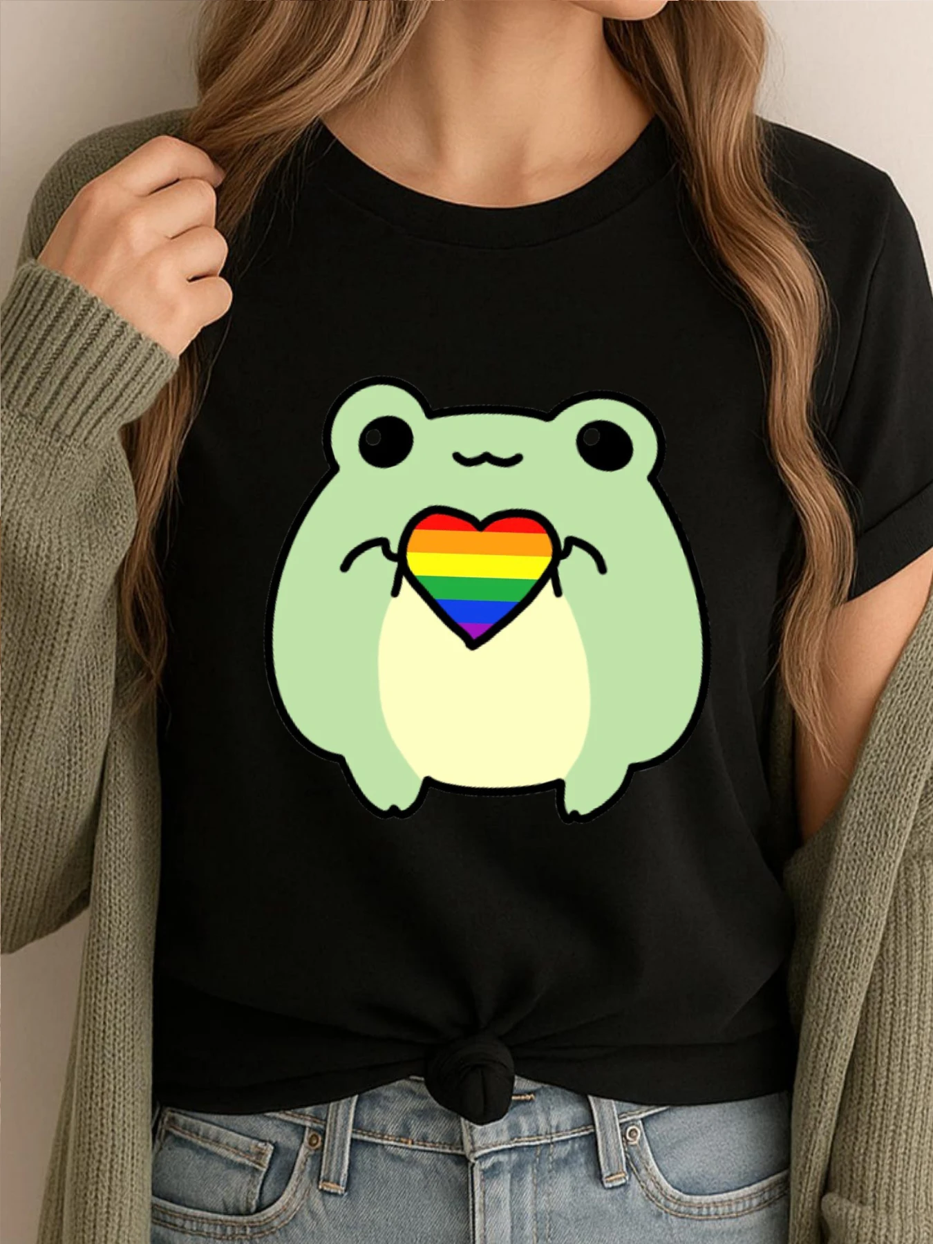 

Гордость лягушек Радужный флаг Графические футболки Мужские забавные рубашки Роскошная футболка Хлопковая удобная дизайнерская одежда