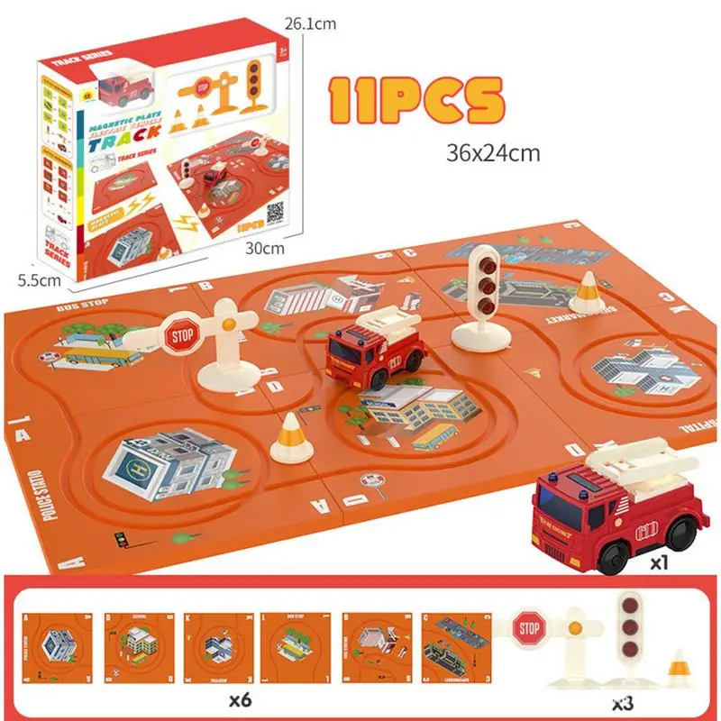 Puzzles Track Play Toy Vehicle Children's Educational Rail Car Building Toys Vehicle Puzzle Board Battery-Operated Toy Car