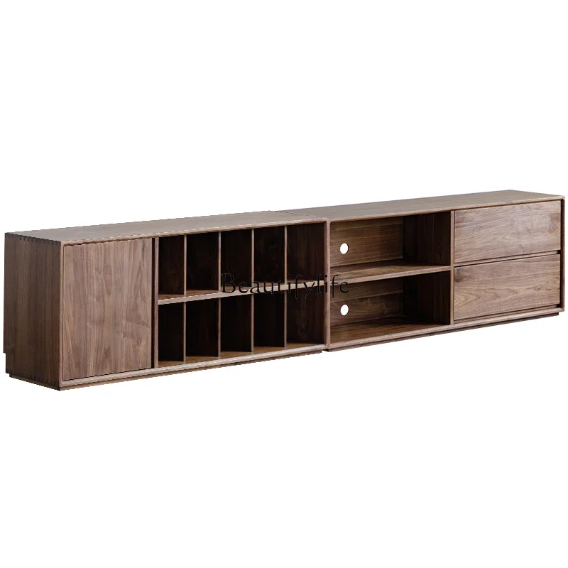 

01Combination Cabinet North American Black Walnut Modern Simple Multifunctional Storage