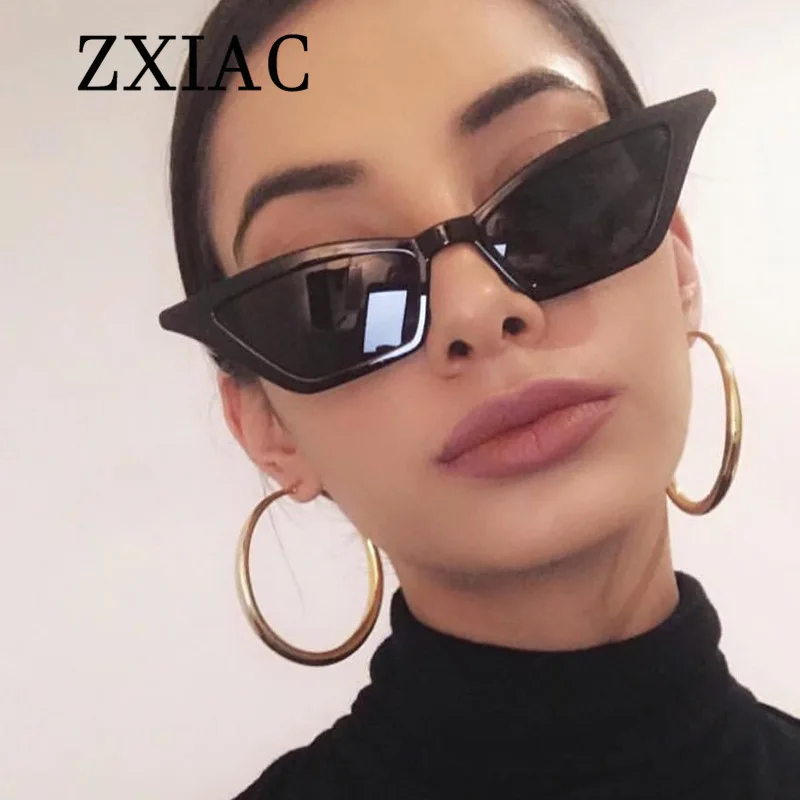 ZXIAC Retro Small Triangle Sunglasses Women Brand Leopard Tiny Cateye Frame Sun Glasses Female Vintage 90S Sexy Shades UV400