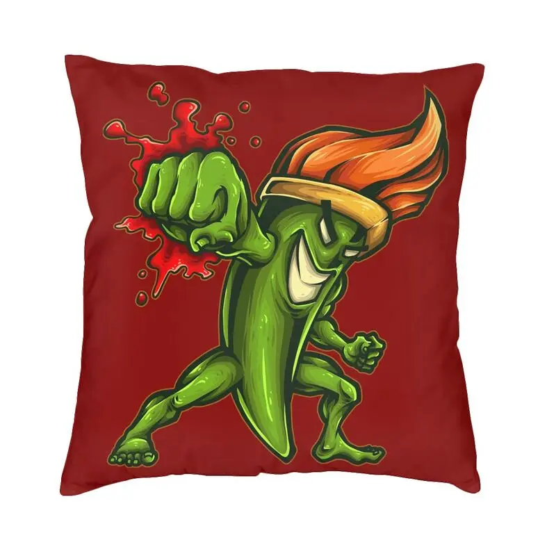 Jalapeno Fighter Chili Vegetable Modern Pillow Cover Decoracion Salon Cushions for Sofa 45x45cm 3D Printing Pillowcases