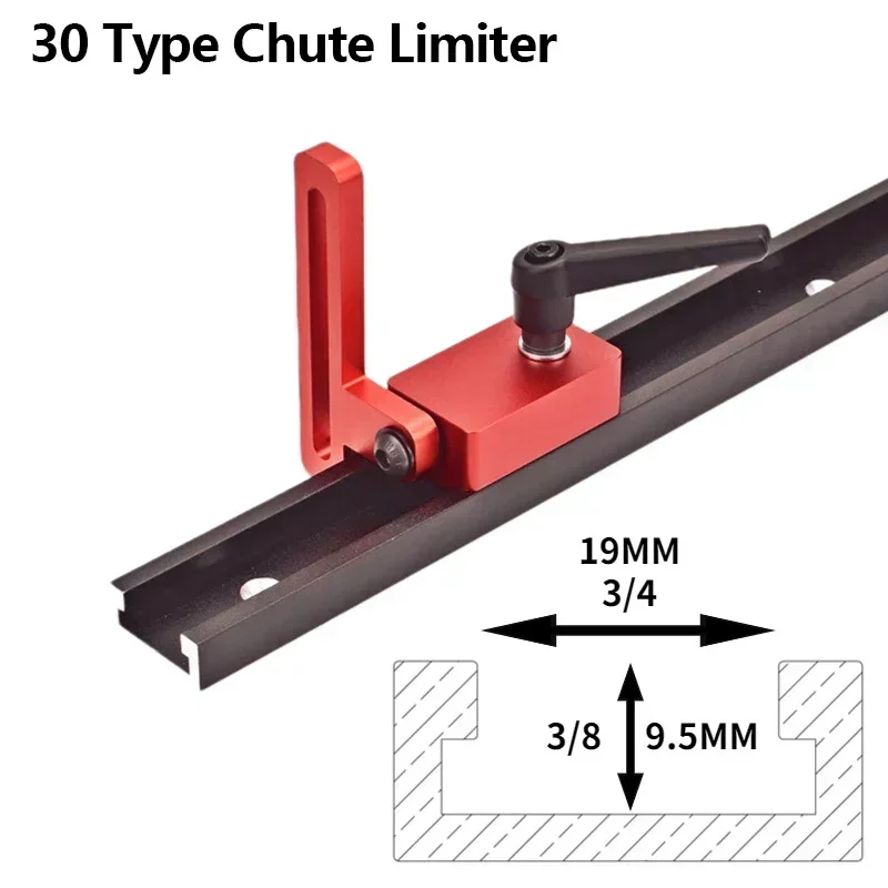 

30 Type Chute Limiter Woodworking T Slot Stopper Miter Gauge Fence Connector Miter Track Stop Block Saw Table Sliding Brackets