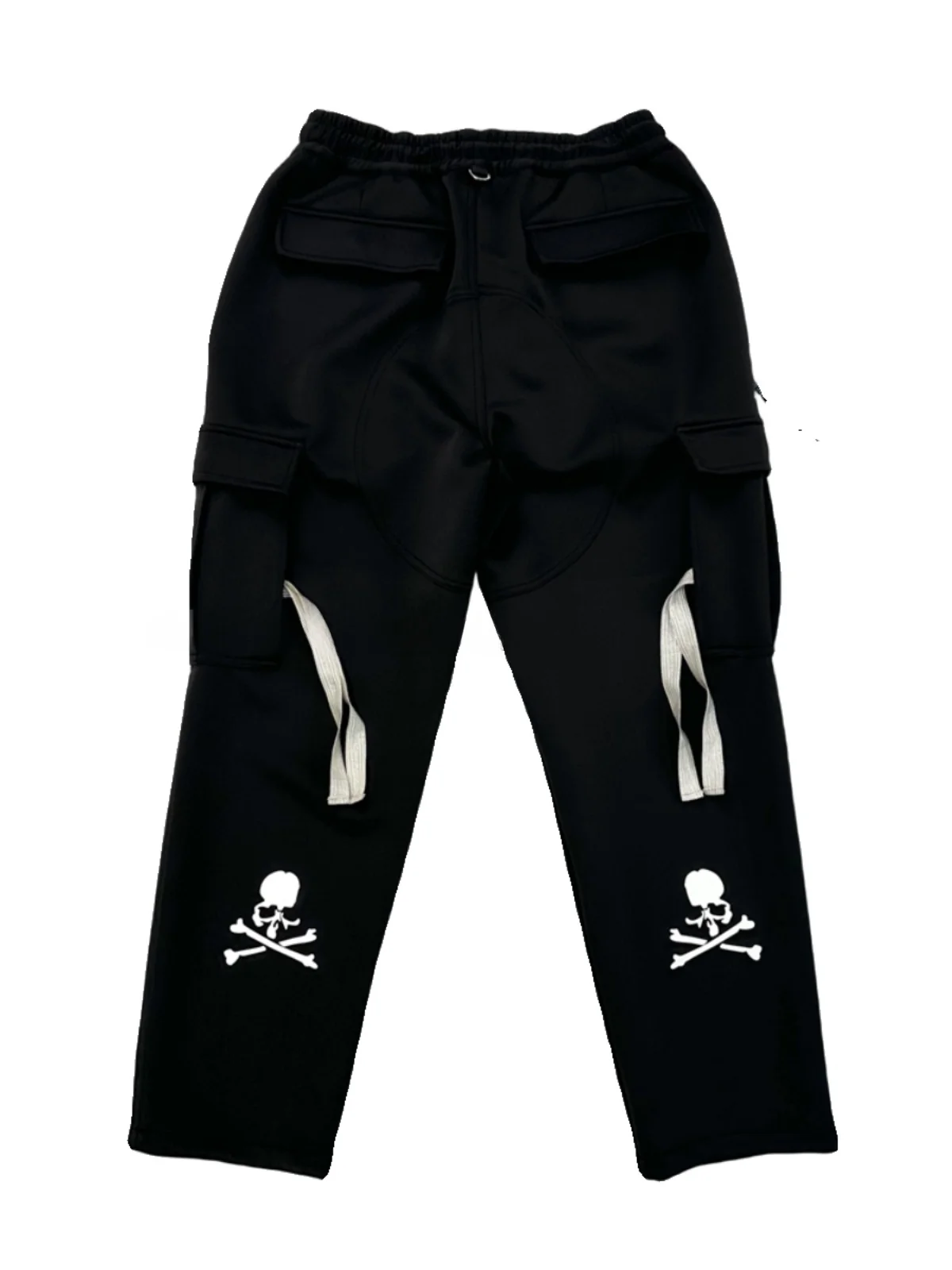 MMJ Skull Ins กางเกงทำงานลำลองทรงหลวมสไตล์ญี่ปุ่นพร้อมเชือกผูกและกระเป๋าหลายช่องสำหรับผู้ชายและผู้หญิงสวมใส่ในชีวิตประจำวัน