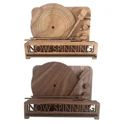 Creative Now Playing Vinyl Record Wooden Wall Stand Shelf Hanging Wall Mount Record Display Storage Holder Home Decoration