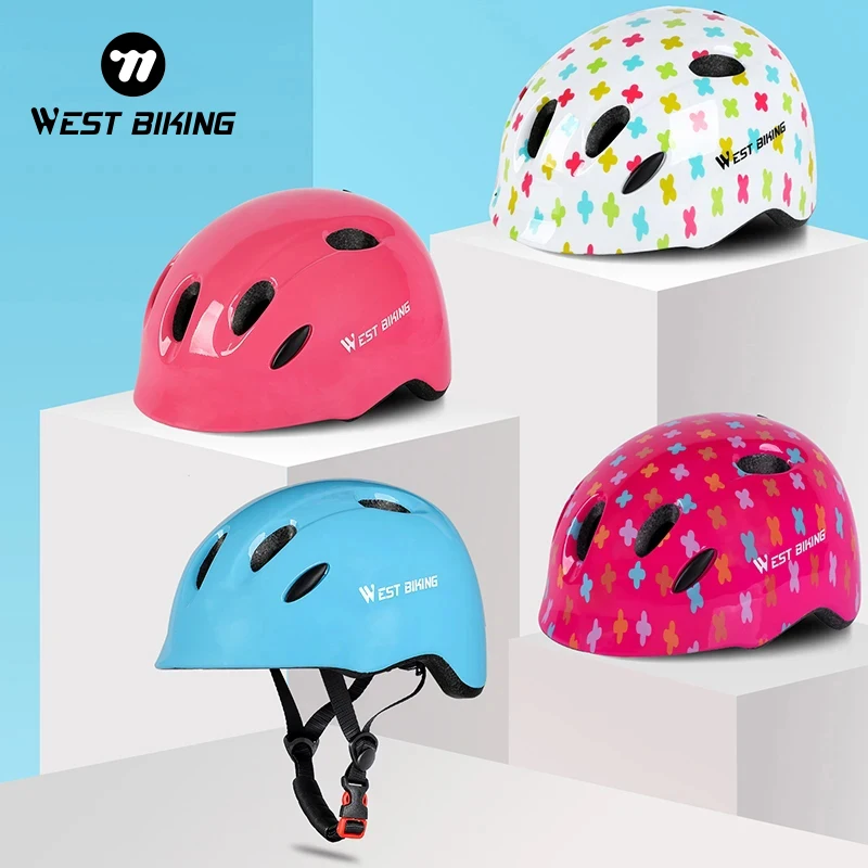 

WEST BIKING Children Bicycle Helmet EPS Lightweight Cycling Roller Skateboard Safety Helmet Kids Breathable Bike Riding Helmet