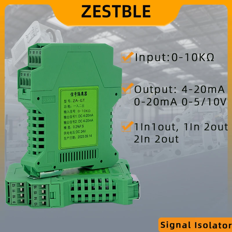 Potentiometer Signal Isolation Transmitter 0-5KΩ 10KΩ Resistance 4-20mA 0-20mA 0-5V 10V Output Resistance Converter