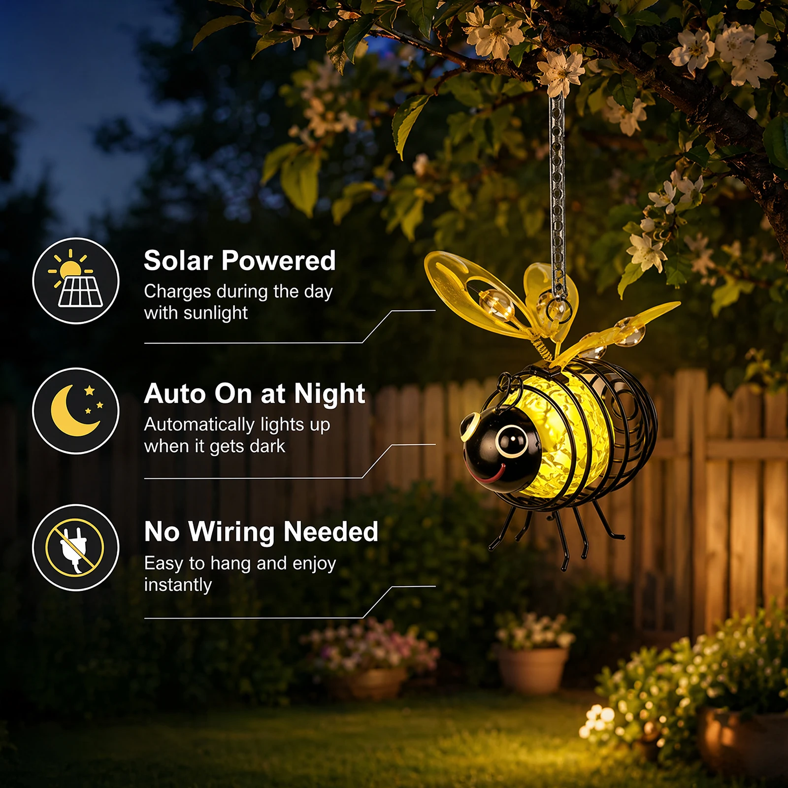 Hanging Metal Bees Lantern Ene - Yard Lighting Decor recension och pris