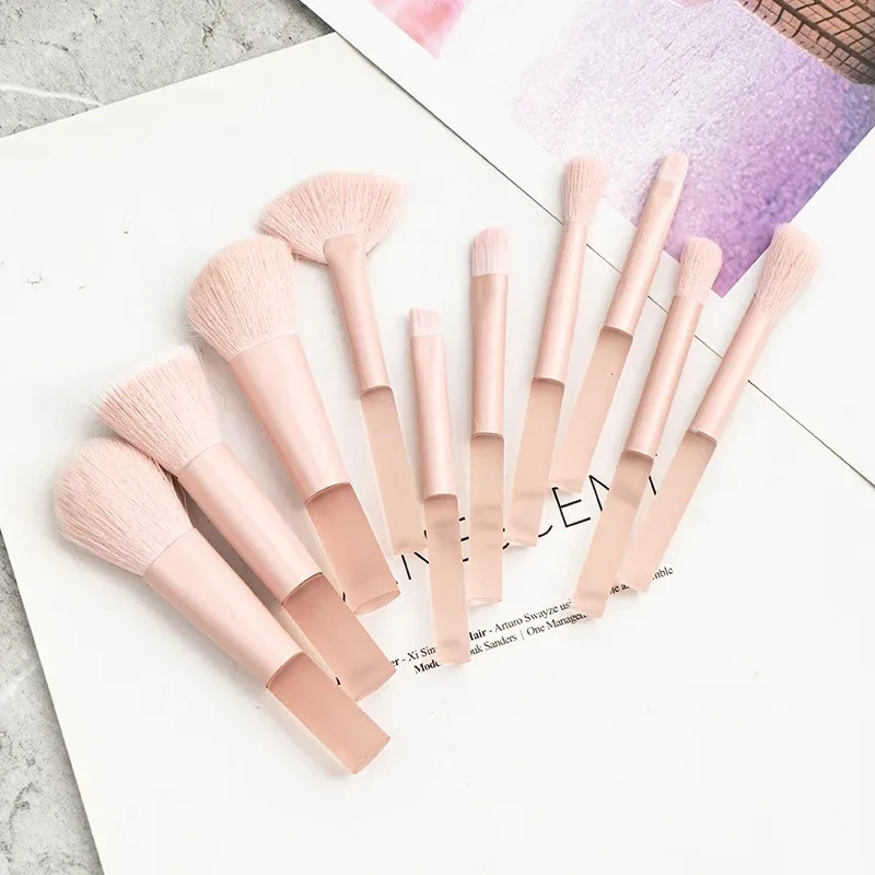 New Mini Makeup Brush Set 10PCS Eyeshadow Loose Powder Brush Travel Portable Soft Hair Makeup Tools