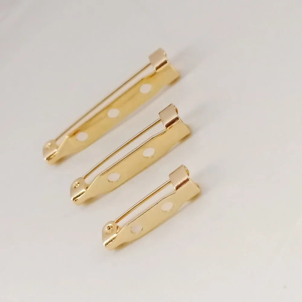 

14k Gold-plated Brooch, Simple Clasp, Safety Three-hole Pin, Buckle, Korean Version Diy Accessory