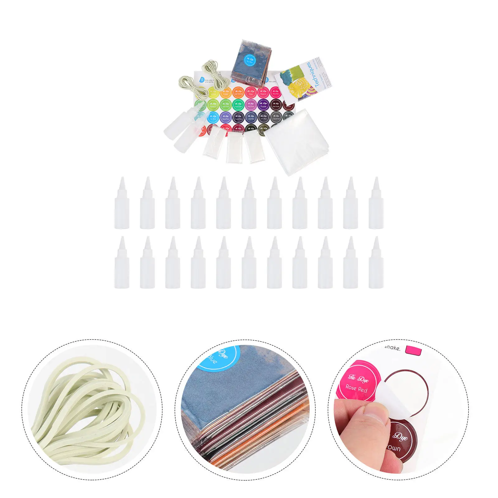 

1Set Tie Dye Powder Kit 24 Colors Permanent Fabric Dye Packets Safe Non-Toxic DIY Clothing Decorating for Cotton Rayon Shirts