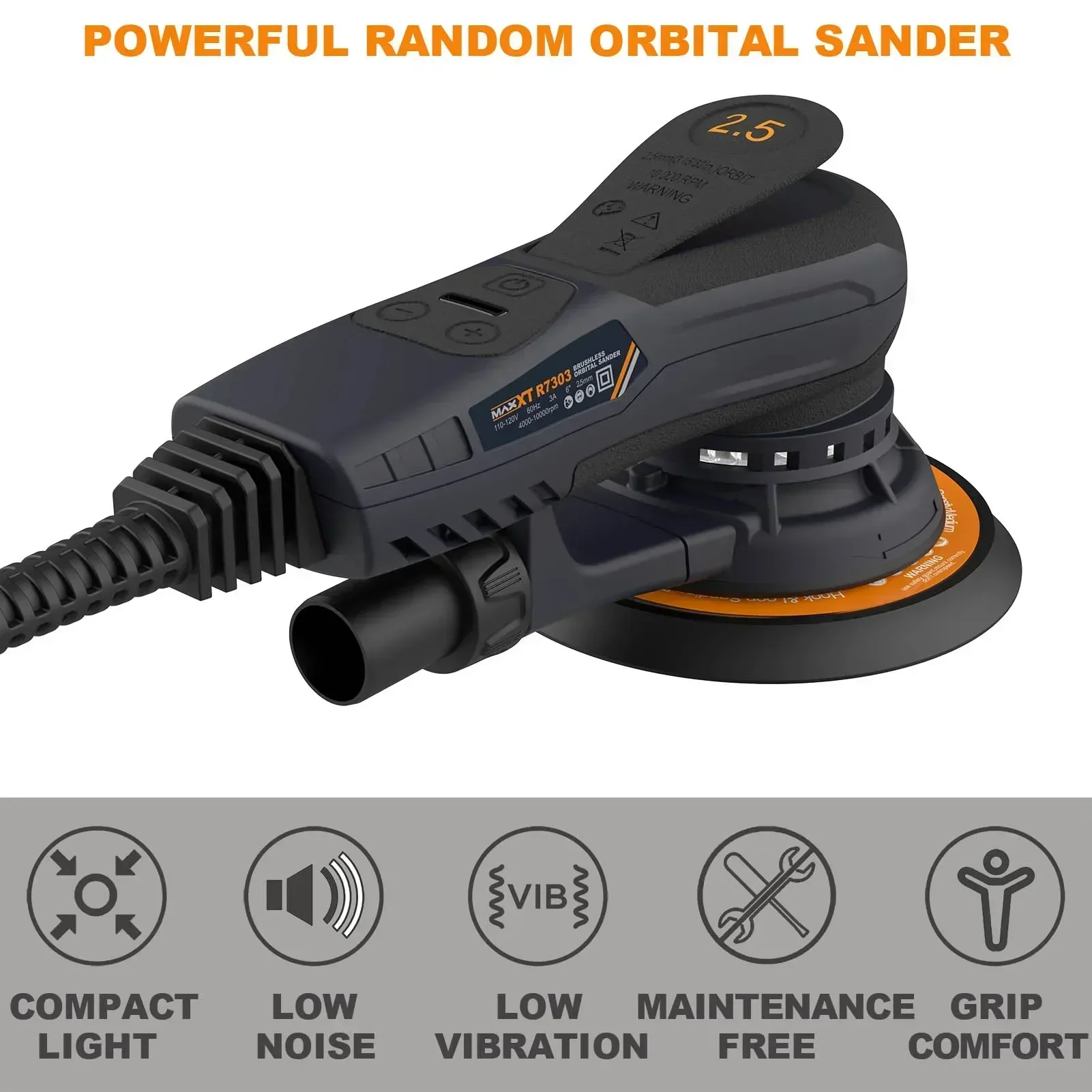 Popular Design Random Electric Dust Free Brushless 220V Orbit Machine Sander Orbital