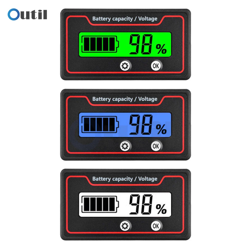 Battery Power Display Meter 9-120V Lithium Lead Acid Battery Iron battery capacity tester voltage volt ammeter battery monitor